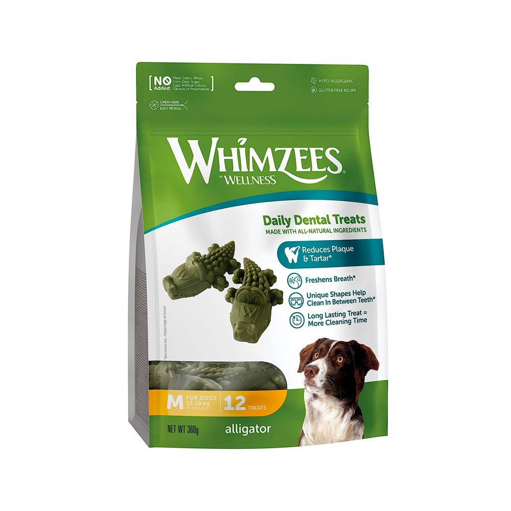 Whimzees Alligator All Natural Daily Dental Chew for Medium Dogs