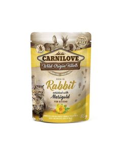 طعام رطب غني بلحم الأرانب مع بذور زهرة القطيفة للقطط الصغيرة من كارنيلوف - 85 جرام