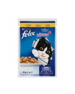 Felix As Good As It Looks Chicken in Jelly Kitten Wet Food - 85 g Pack of 12