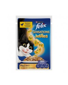 Felix Sensations Jellies Chicken and Spinach in Jelly Wet Cat Food - 85 g
