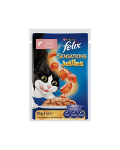 Felix Sensations Jellies Salmon and Tomato in Jelly Wet Cat Food - 85 g - Pack of 12