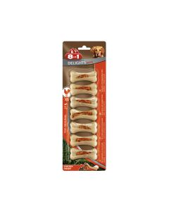 8in1 Delights Chewy Strong Bone with Chicken Flavour, XSmall, 7 Pcs