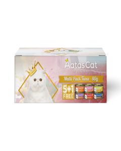Aatas Multi Pack Tantalizing Tuna Canned Cat Food - 80 g - 5 + 1 Free