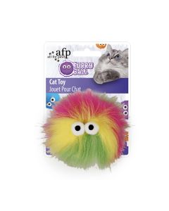 All For Paws Fluffy Ball Cat Toy - Yellow