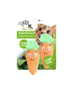 All For Paws Green Rush Bubble Nip Carrot Cat Toy with Catnip