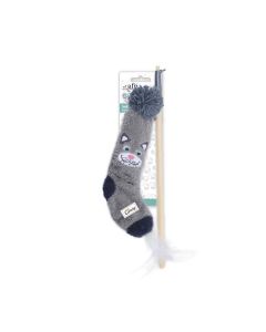 All for Paws Sock Cuddle Wand Cat Cat Toy - Grey