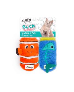 All For Paws Socks Cuddler Sea Sock Cat Toys - Pack of 2
