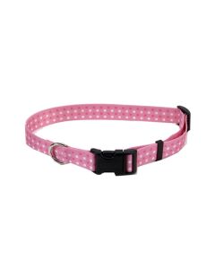 Alliance Products Nylon Dotted Adjustable Dog Collar - Pink - 18-26 inch