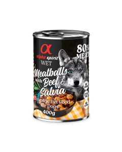 Alpha Spirit Meatballs Beef and Salvia Canned Dog Food - 400 g