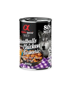 Alpha Spirit Meatballs Chicken and Turmeric Canned Dog Food - 400 g