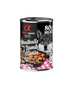 Alpha Spirit Meatballs Lamb and Cumin Canned Dog Food - 400 g