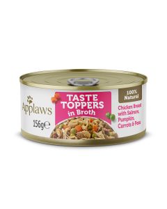 Applaws Taste Toppers Chicken Breast with Salmon Pumpkin Carrots and Peas in Broth Canned Dog Food - 156 g