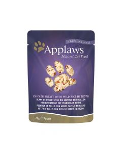 Applaws Chicken Breast with Wild Rice Cat Food Pouch - 70g - Pack of 12