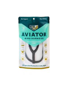 Aviator Pet Bird Harness and Leash, Black 