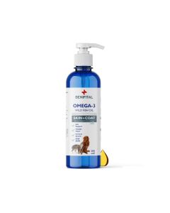 Benifital Skin and Coat Omega 3 Wild Fish Oil for Cats and Dogs - 200 ml