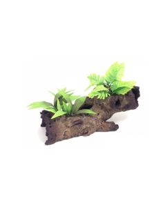  زخرفة خشبة موباني مع نباتات بلاستيكية من بلو ريبون، كبير