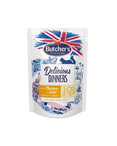 Butchers Classic Delicious Dinners with Chicken with Liver for Cat - 100 g - Pack of 24