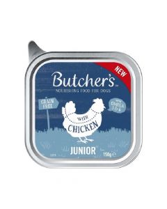 طعام باتيه "جونيور" بالدجاج للكلاب من بوتشرز، 150 جم، 12 قطعة