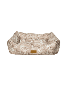 Canine Go Makaron Cushion Pet Bed - Medium - Brown and White