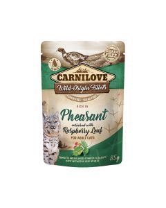 Carnilove Pheasant Enriched with Raspberry Leaf Wet Cat Food - 85g Pack of 12
