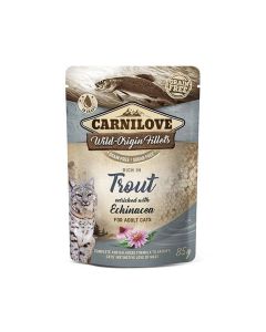Carnilove Trout Enriched with Echinacea Wet Cat Food - 85g Pack of 12