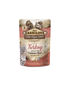 Carnilove Turkey Enriched with Valerian Root Wet Cat Food - 85g Pack of 12