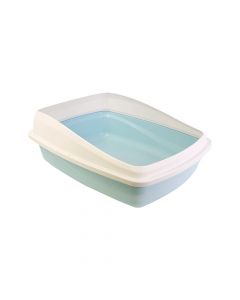 Catit Cat Litter Pan with Removable Rim - Blue and Cool Grey - Medium - 38L x 48W x 22H cm