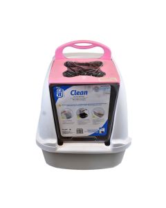 Catit Hooded Cat Litter Pan - Blue/Grey/Pink