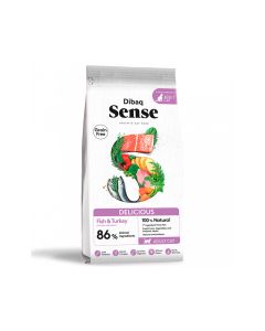 Dibaq Sense Grain Free Delicious Fish and Turkey Adult Dry Cat Food - 1.5 kg