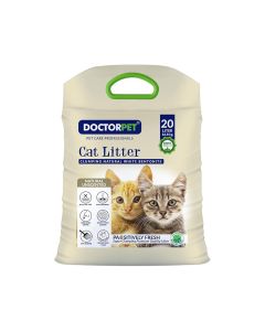 Doctor Pet Clumping Natural Cat Litter - Unscented - 20 L