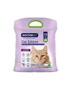 Doctor Pet Clumping Natural White Bentonite Lavender Cat Litter - 10L