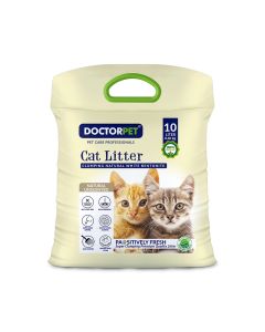 Doctor Pet Clumping Natural White Bentonite Unscented Cat Litter - 10L