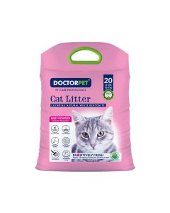 Doctor Pet Clumping Natural White Bentonite Baby Powder Cat Litter - 20L