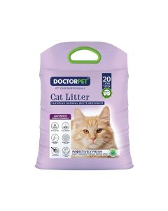 Doctor Pet Clumping Natural White Bentonite Lavender Cat Litter - 20L