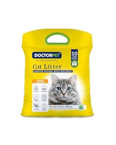 Doctor Pet Clumping Natural White Bentonite Lemon Scented Cat Litter - 10L