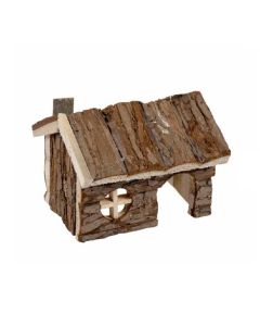 Duvo+ Wooden Lodge Small Animal Hideout - 15L x 11W x 12H cm