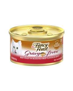 Fancy Feast Gravy Lovers Beef Feast in Roasted Beef Flavour Gravy Canned Cat Food - 85 g - Pack of 24