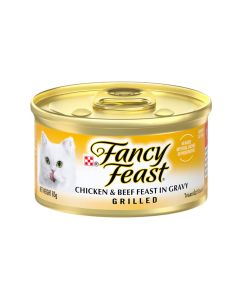 Fancy Feast Grilled Chicken and Beef Feast in Gravy Canned Cat Food - 85 g - Pack of 24