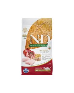 Farmina ND Ancestral Grain Chicken and Pomegranate Neutered Adult Dry Cat Food - 300 g