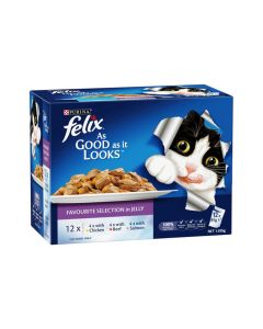 Felix As Good As It Looks Favourite Selection in Jelly Cat Food Pouch - 85 g - Pack of 12