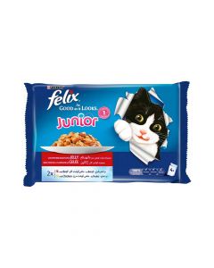 Felix As Good As It Looks Junior Countryside in Jelly Beef & Chicken Wet Cat Food - 85g - Pack of 4