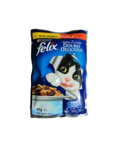 Felix Chicken and Beef In Jelly Adult Cat Food Pouch - 85 g