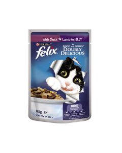 Felix Duck and Lamb In Jelly Adult Cat Food Pouch - 85 g