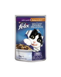 Felix Lamb and Turkey In Jelly Adult Cat Food Pouch - 85 g