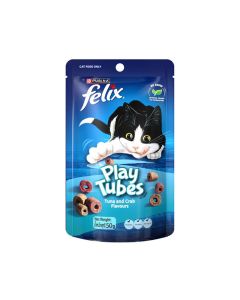Felix Play Tubes Tuna and Crab Flavours Dry Cat Treats - 50 g