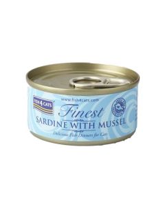 Fish4Cats Sardine with Mussel Canned Cat Food - 70 g - Pack of 10