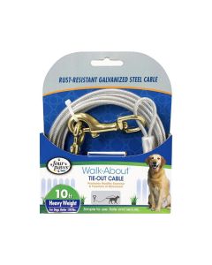 Four Paws Dog Tie Out Cable, Silver, Heavy Weight - 10 Feet
