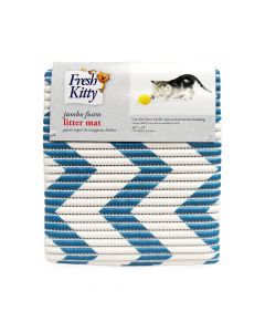 Fresh Kitty Jumbo Foam Litter Mat, Blue Chevron