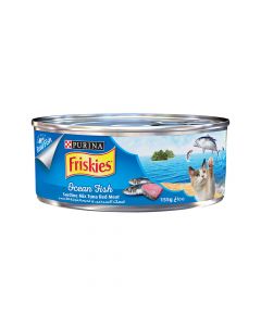 طعام رطب بالسردين وخليط التونة اللحم الأحمر وأسماك المحيط للقطط من فريسكيز - 155 جرام