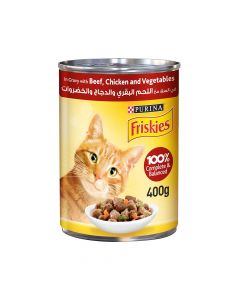 Friskies Beef - Chicken & Vegetables in Gravy Canned Cat Food - 400g - Pack of 24